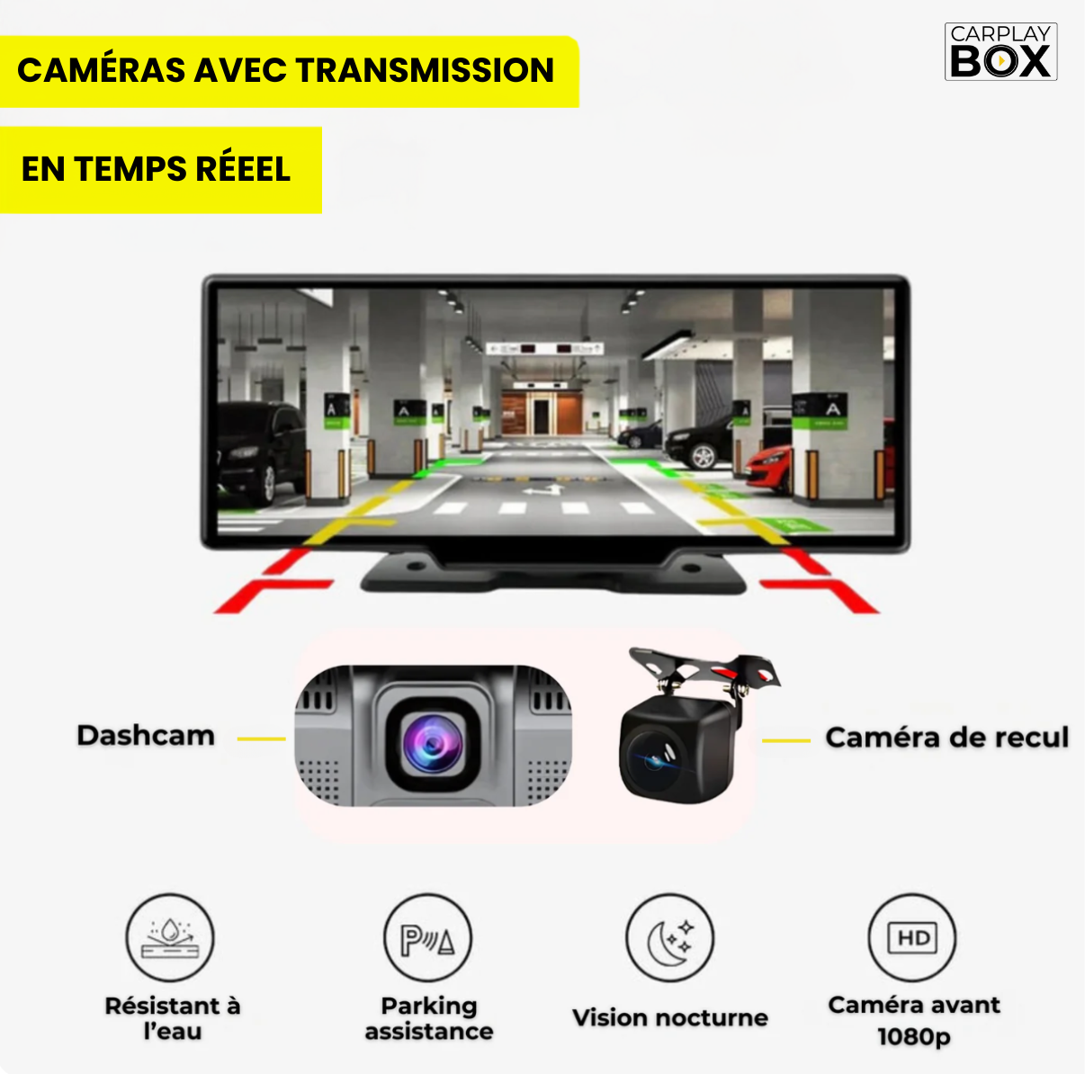 caméra de recul dashcam vision nocturne 1080p parking assistance